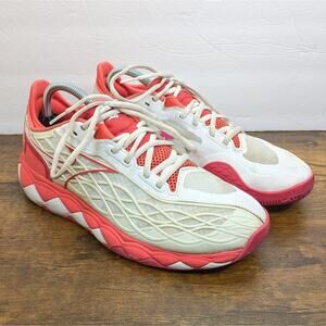 Mizuno Womens Wave Enforce Tour AC Sneakers 10 White Pink Orange Lace Up Shoes